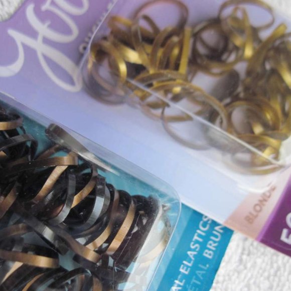 50 Goody Brunette Blonde Ouchless No Metal Elastics Small Mini Shiny Hair Bands - Picture 10 of 10